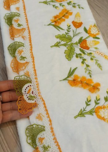 Sarı Nakışlı Bohem Havlu - Görsel 9