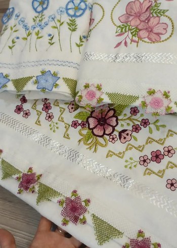 Sarı Nakışlı Bohem Havlu - Görsel 10