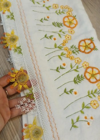 Sarı Nakışlı Bohem Havlu - Görsel 14