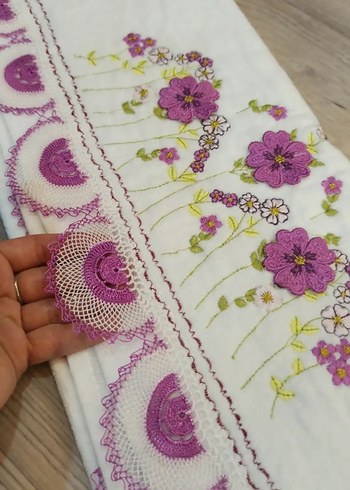 Sarı Nakışlı Bohem Havlu - Görsel 2