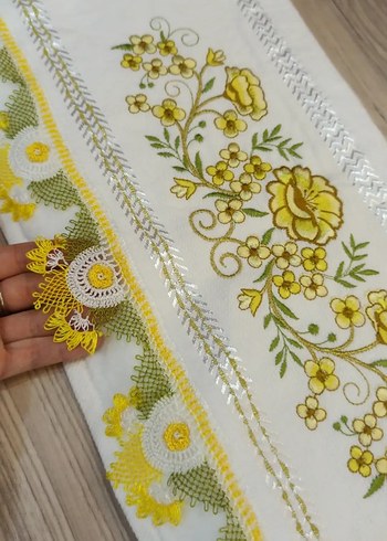 Sarı Nakışlı Bohem Havlu - Görsel 5