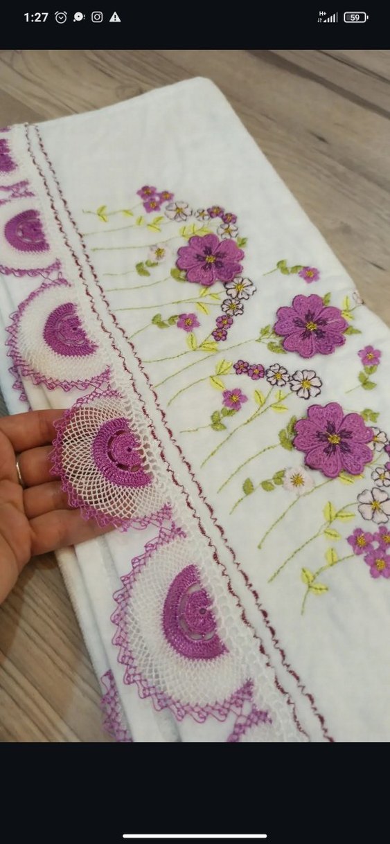 Sarı Nakışlı Bohem Havlu - Görsel 2