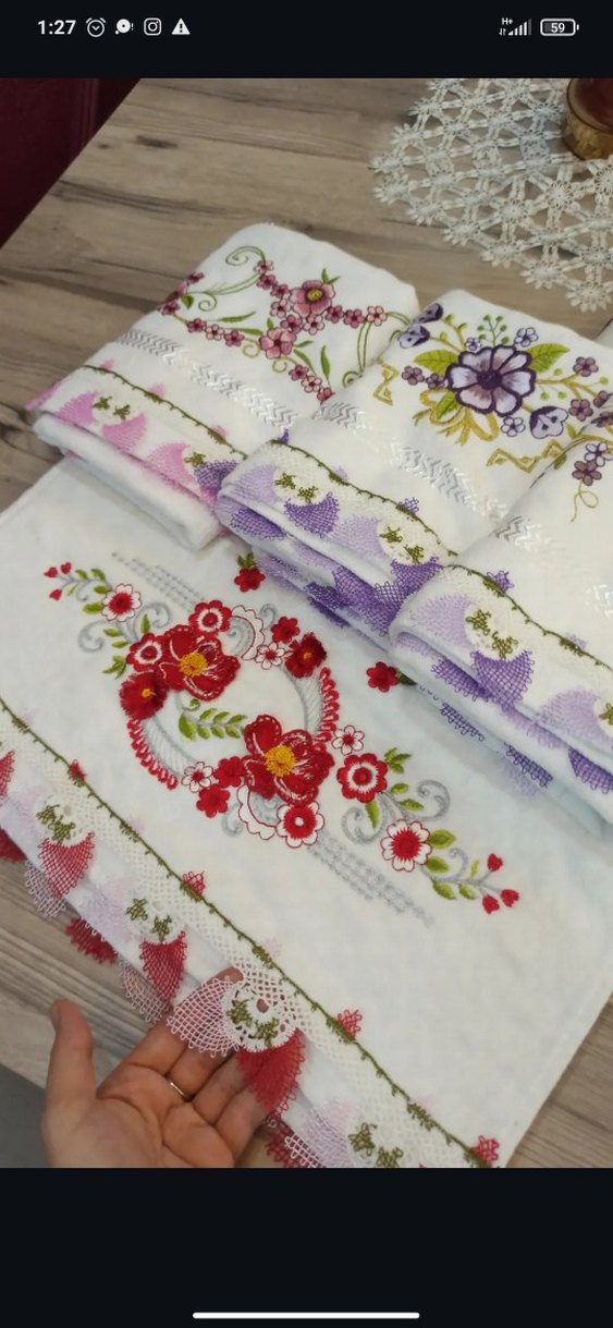 Sarı Nakışlı Bohem Havlu - Görsel 4