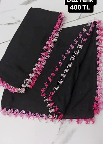 Mor Dantel Detaylı Kadın Şal - Görsel 3