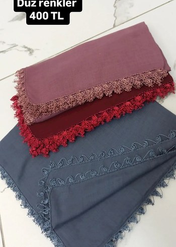Mor Dantel Detaylı Kadın Şal - Görsel 4