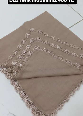 Mor Dantel Detaylı Kadın Şal - Görsel 2