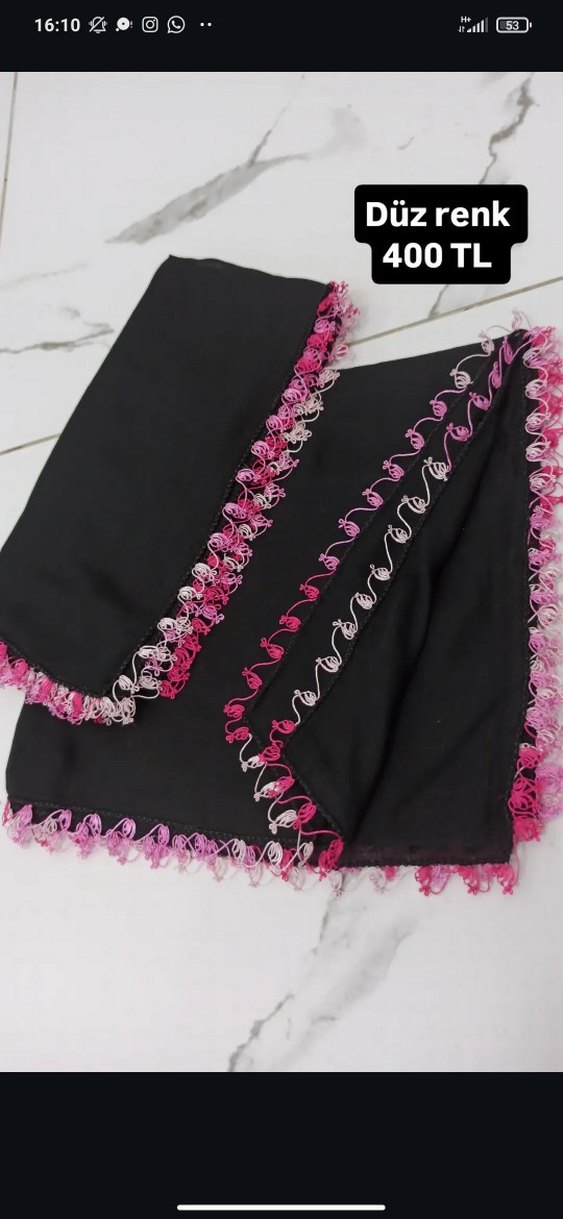 Mor Dantel Detaylı Kadın Şal - Görsel 3