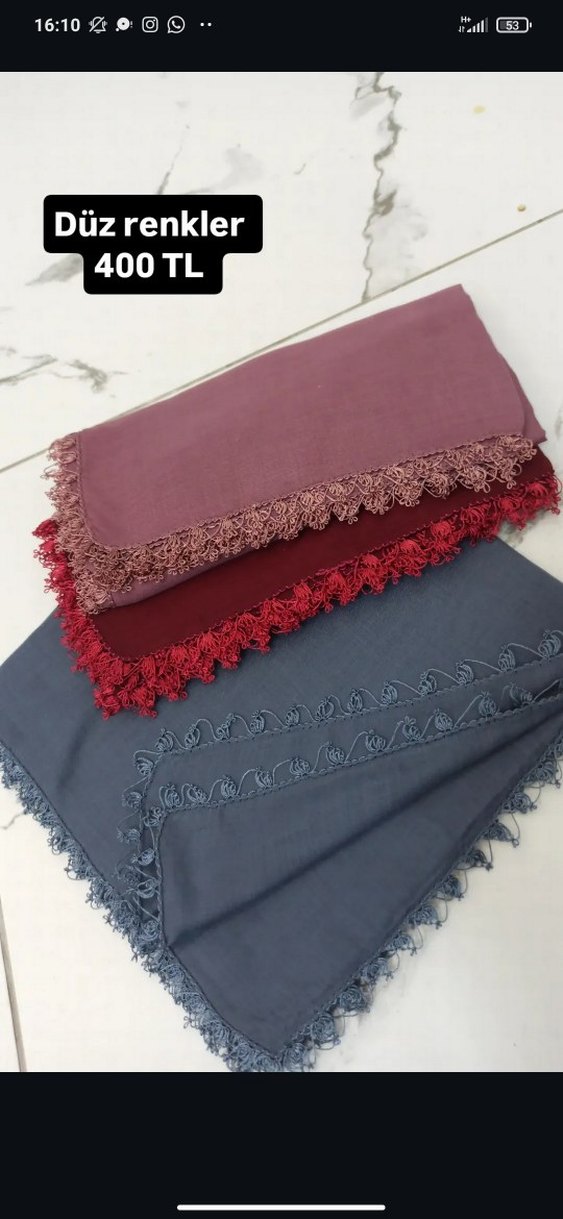 Mor Dantel Detaylı Kadın Şal - Görsel 4