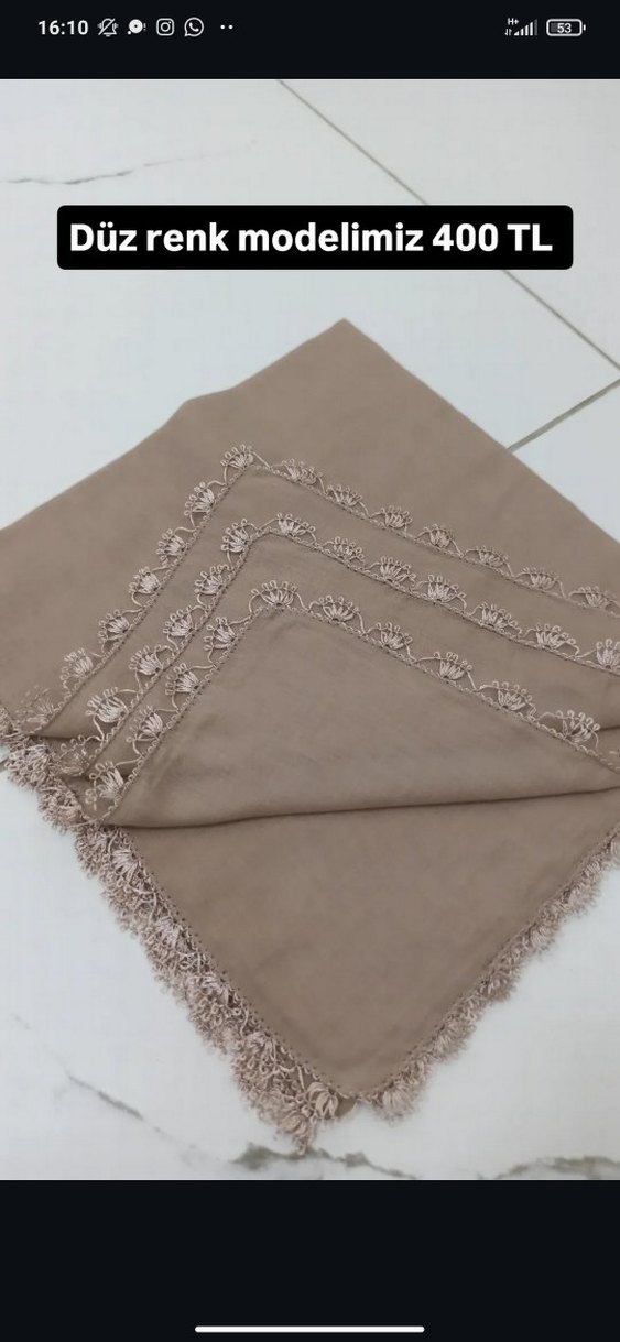 Mor Dantel Detaylı Kadın Şal - Görsel 2