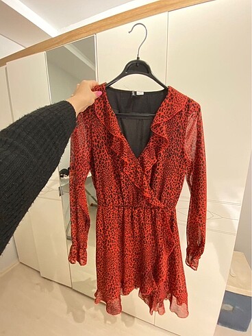 H&M kırmızı elbise - Görsel 3