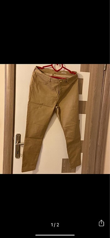 Camel rengi likralı harika pantalon