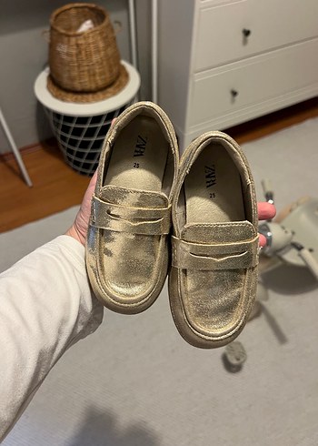 Parlak Altın Renk  Çocuk Loafer Ayakkabı - Görsel 3