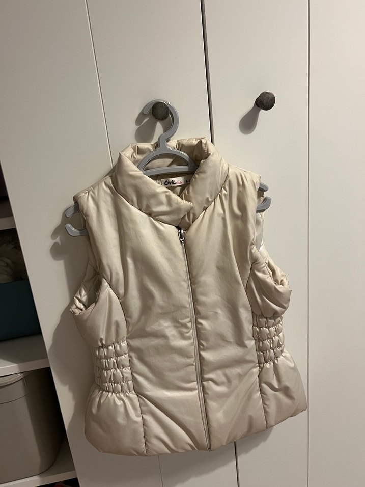 Beyaz Kürk Detaylı Kısa Kadın Yelek - Görsel 2