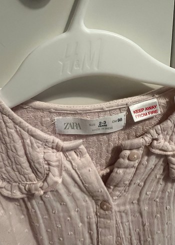 Kız Çocuk Pembe Nakışlı Uzun Kollu Gömlek - Görsel 2