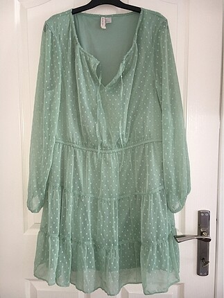 H&M Yeşil Şifon Elbise/46