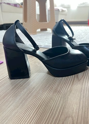 Tokalı Siyah Kadın Platform Topuklu Ayakkabı - Görsel 5
