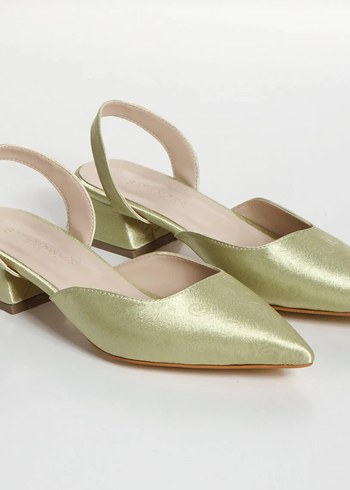 Parlak Yeşil İnce Topuk Kadın Ayakkabı - Görsel 3