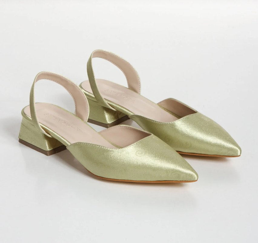 Parlak Yeşil İnce Topuk Kadın Ayakkabı - Görsel 3