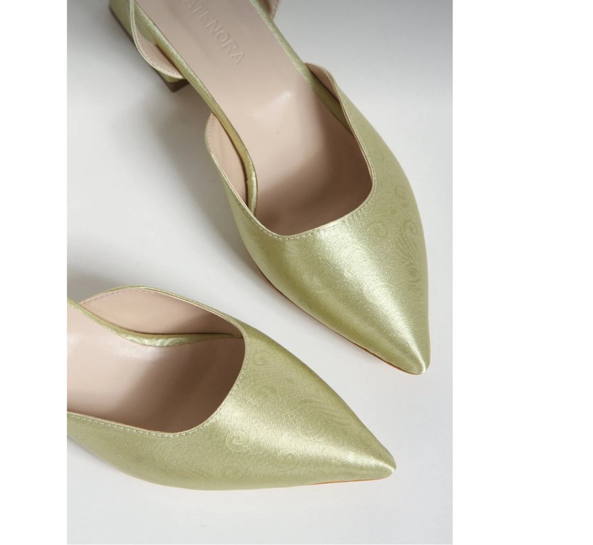 Parlak Yeşil İnce Topuk Kadın Ayakkabı - Görsel 2