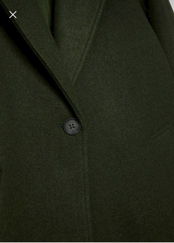 Stradivarius Haki Renk Tek Düğmeli Kaban - Görsel 7