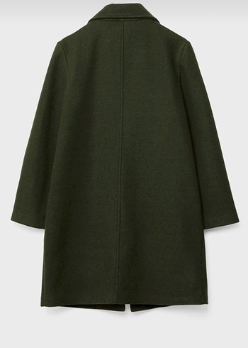 Stradivarius Haki Renk Tek Düğmeli Kaban - Görsel 2