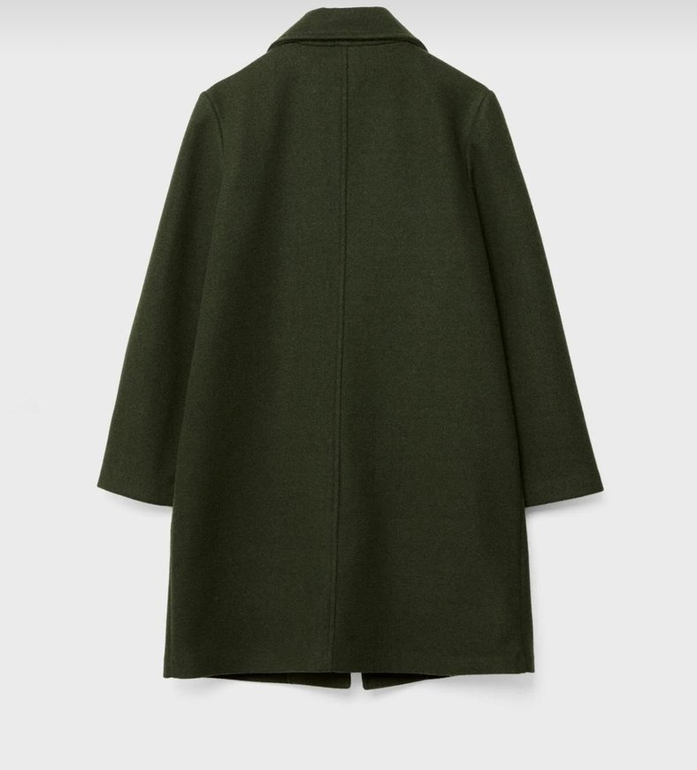 Stradivarius Haki Renk Tek Düğmeli Kaban - Görsel 2