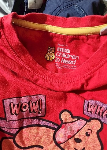 Kız Çocuk Kırmızı Baskılı Kısa Kollu Tişört - Görsel 2