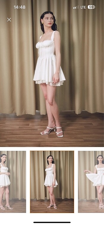 s Beden beyaz Renk Fulla moda elbise