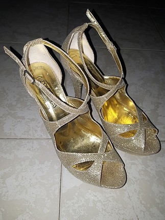 gold abiye ayakkabi