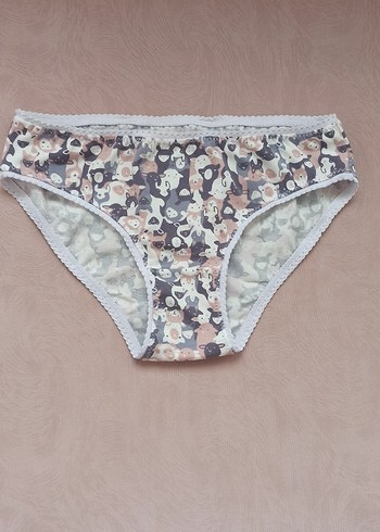 Bej ve Gri Desenli Kadın Külot Seti - Görsel 2