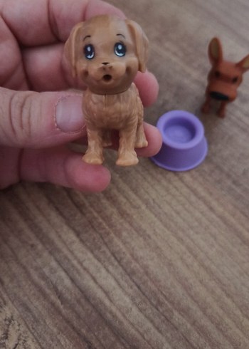 Mor Minyatür Köpek Figürleri ve Mama Kabı - Görsel 2