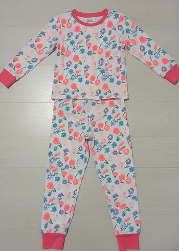 Kız Çocuk Uzun Kollu Çiçekli Pijama Takımı - Görsel 3