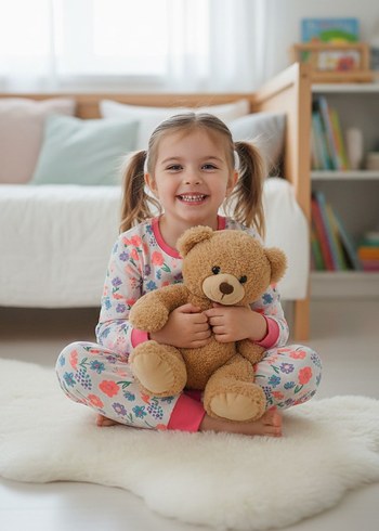 Kız Çocuk Uzun Kollu Çiçekli Pijama Takımı - Görsel 2