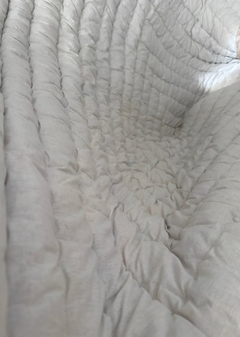 Beyaz el yapımı yün yorgan - Görsel 3