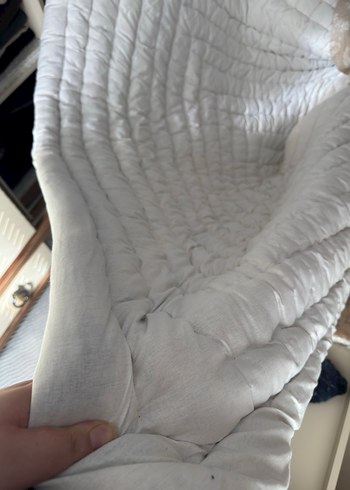 Beyaz el yapımı yün yorgan - Görsel 4