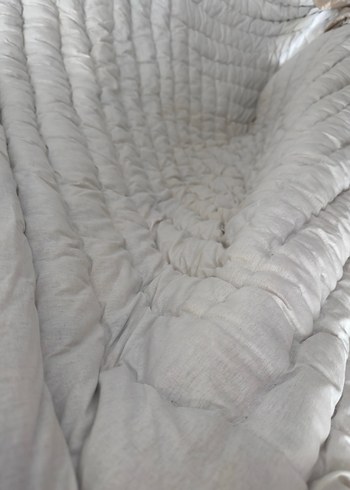 Beyaz el yapımı yün yorgan - Görsel 2