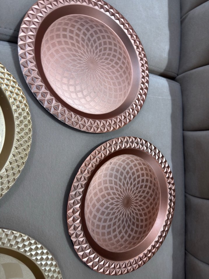 Çok Renkli Dekoratif Metal Tabak Seti - Görsel 4