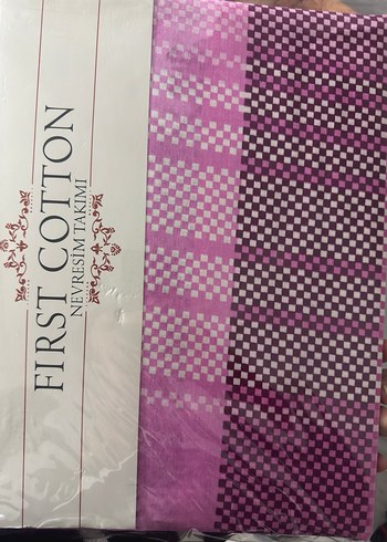 Pembe Kareli First Cotton Nevresim Takımı - Görsel 2