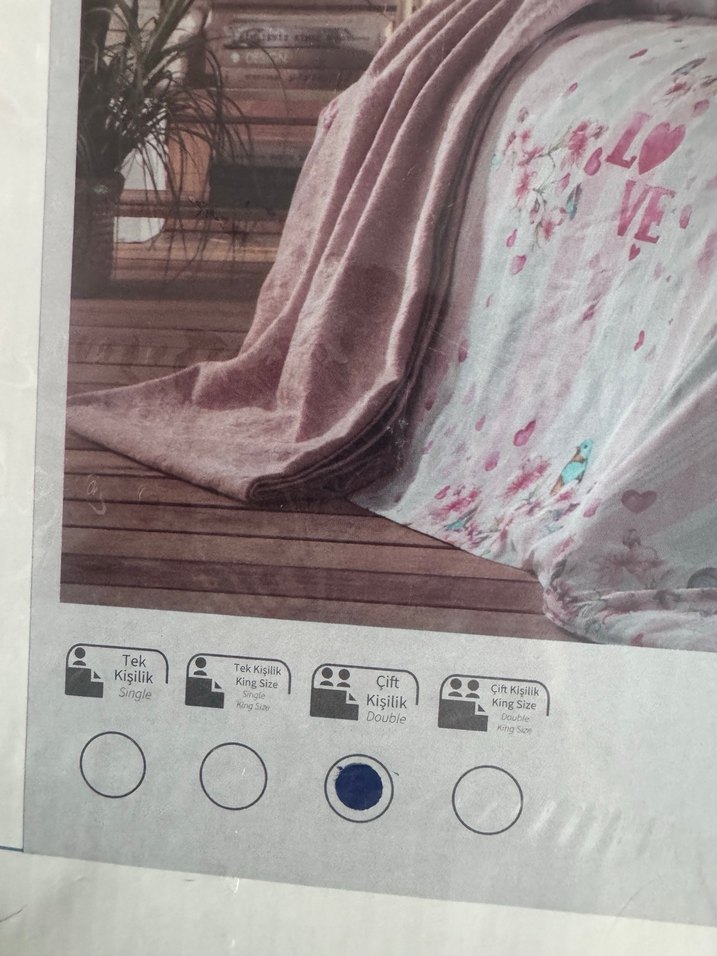 Pembe Pastel Desenli Love Flower Nevresim Takımı - Görsel 5