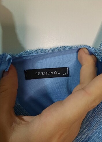 l Beden mavi Renk Trendyol Gece Elbisesi