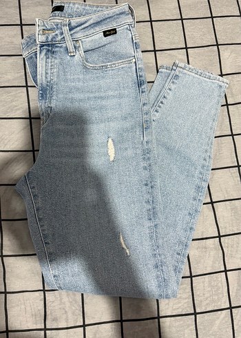 Kadın Gri Midi Boy Denim Jean