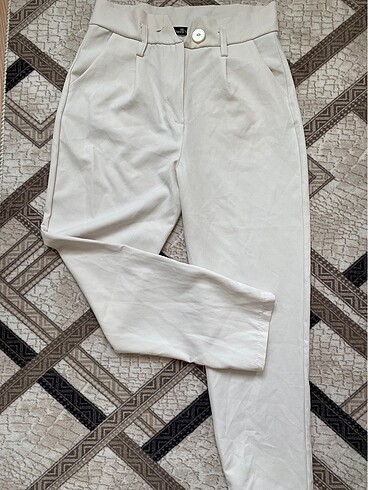 38 Beden beyaz Renk Kumaş pantolon