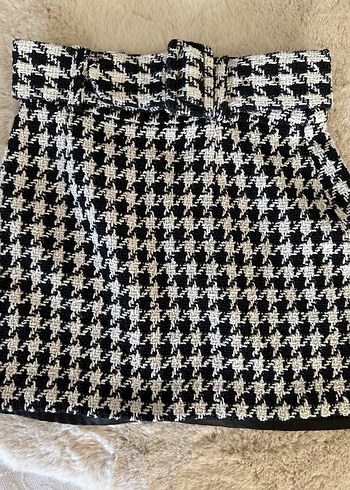 Zara  Kareli Kadın Mini Etek - Görsel 4