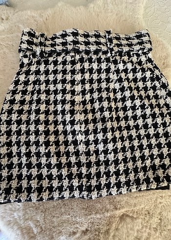 Zara  Kareli Kadın Mini Etek - Görsel 2