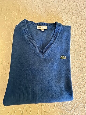 Original Lacoste erkek çocuğu v yaka kazak