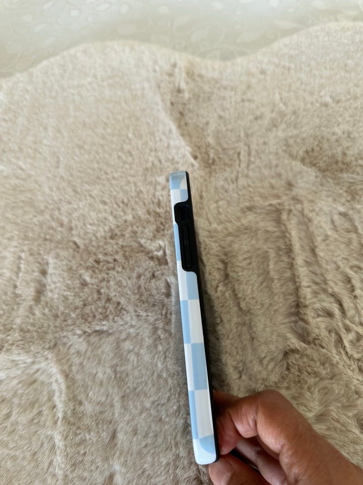 Mavi Kareli Telefon Kılıfı-  I phone 14 pro max için - Görsel 3