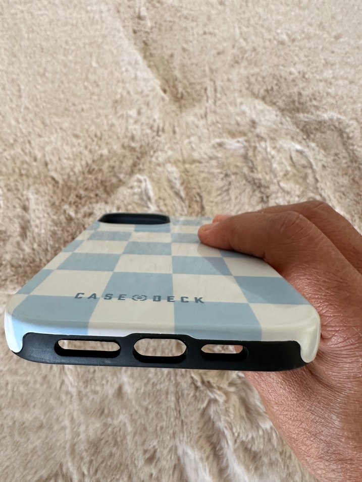 Mavi Kareli Telefon Kılıfı-  I phone 14 pro max için - Görsel 5