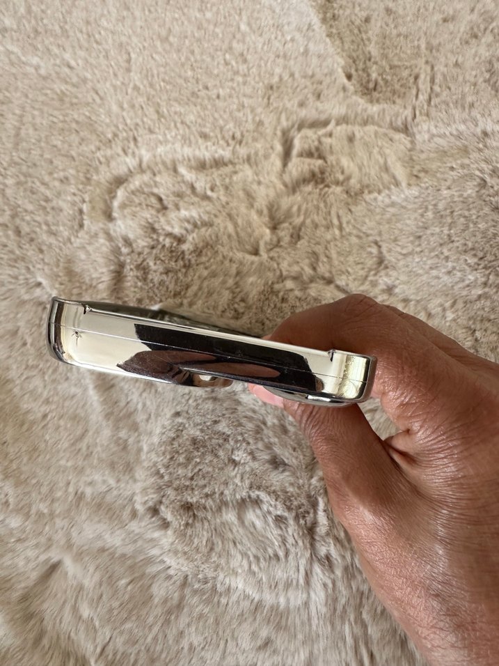 Gümüş  Kalp Detaylı Telefon Kılıfı - I phone 14 pro max - Görsel 4