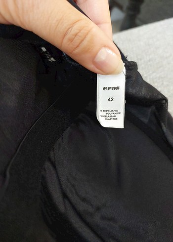 42 Beden siyah Renk Zebra Desenli Siyah Mini Mayo