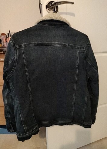 xs Beden Mavi jeans kürklü kot ceket